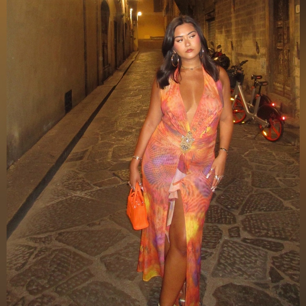 Jaded London Multicolor Backless Dress